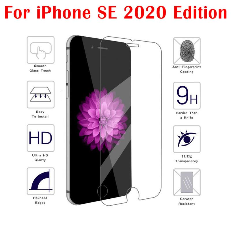 Neues 2020-Sicherheitsglas auf dem iPhone SE, gehärtetes Glas für Apple iPhone SE, Glas für iPhone SE 2020, Displayschutzfolie, SE2 2. Generation-Folie iPhone SE 2020 reinfarbig