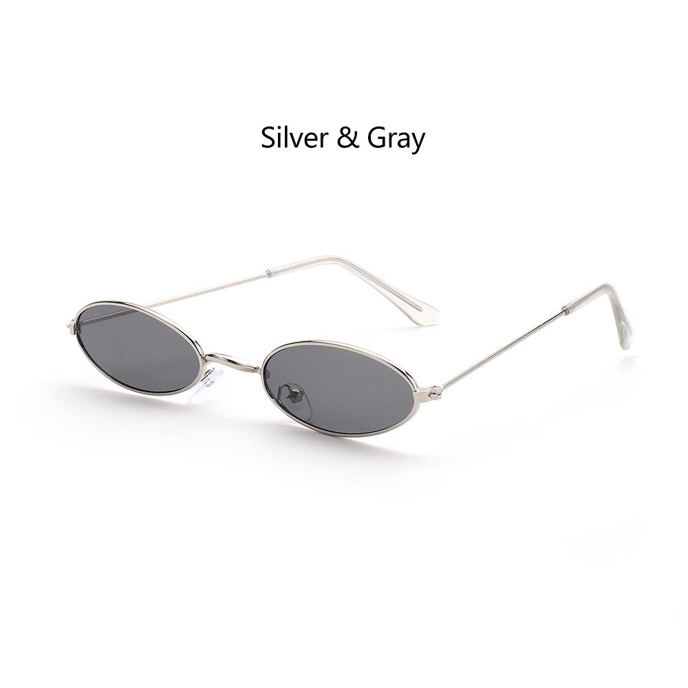 1 Stück Stilvolles Design Vintage Stil Kleine Ovale Sonnenbrille Brille Retro Stil Tönung Sonnenlicht Brille für Für Männer Für Frauen Brille white