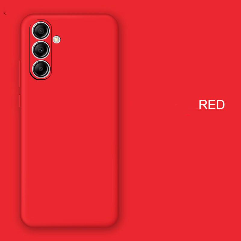 Weiche Handyhülle aus flüssigem Silikon für Samsung Galaxy A05 A05S A35 A55 A54 5G A05 A16 A26 S23 FE S23+ S24 5G S25 Plus für Redmi 13C 14C Note 14 12 Samsung Galaxy A54 5G rot