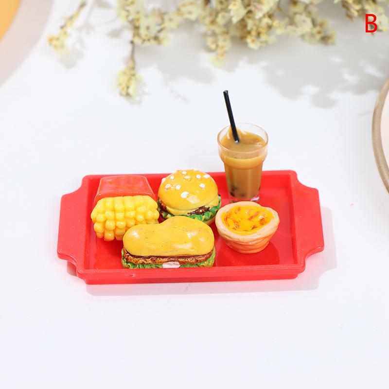1 Set süße Mini-Hamburger Miniatur-Puppenhaus Fast Food für die Puppenhausküche B