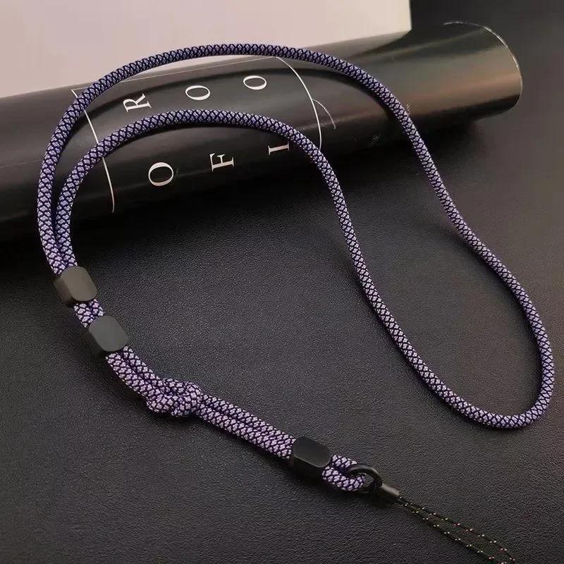 Langes Handy-Lanyard, verstellbar, doppelt verwendbar, Handy-Halsseil, Handseil, Smartphone-Schulterkette, Schlüssel, Anti-Verlust-Hängeseil 1pc violett