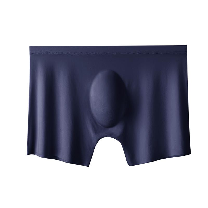 Herren Slips Herren Ice Silk Boxershorts Nahtlose Sexy Unterwäsche Dessous Mann Ultradünne Atmungsaktive Slips 2XL navy blau