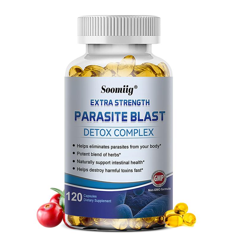 Extra Stärke Parasiten-Blast Entgiftungs-Komplex mit potenten Kräutern, 120 Nahrungsergänzungsmittel Weichkapseln 120PCS white