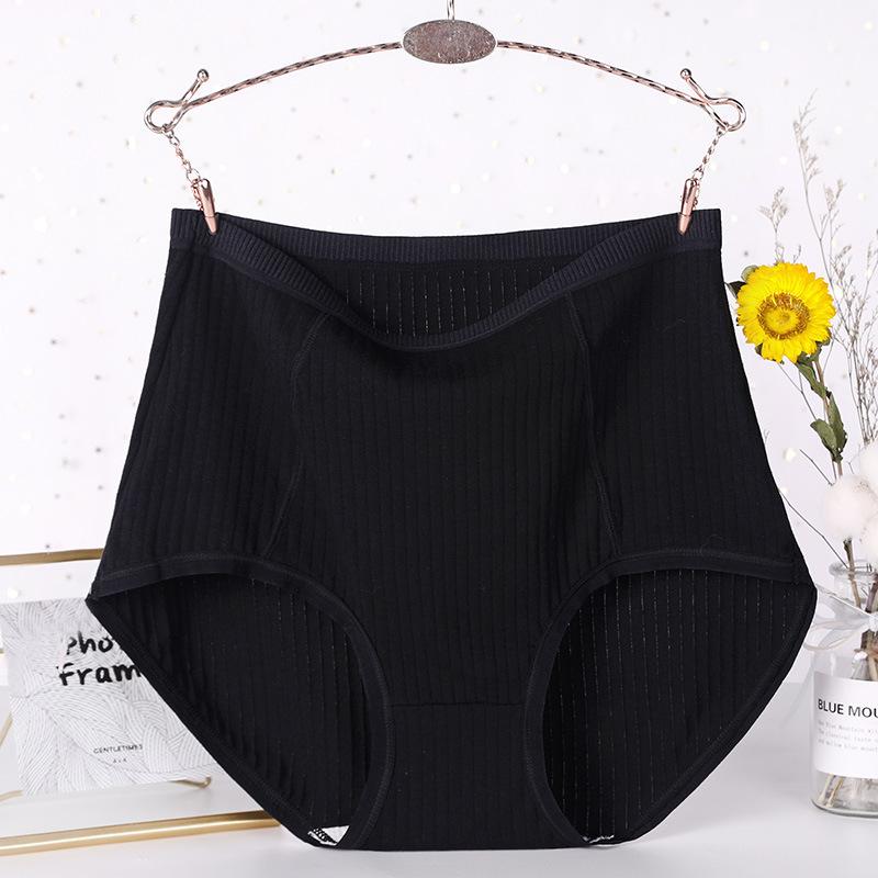 XL-6XL Unterhosen für ältere und mittlere Menschen aus reiner Baumwolle mit hoher Taille und Slips in Übergröße, atmungsaktive Damenunterwäsche für Mütter mittleren Alters 5XL black