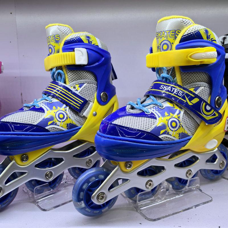 Kinder-Skates, Anfänger-Rollschuhe, Einreihige Kinder-Rollschuhe L size 39-42 blau