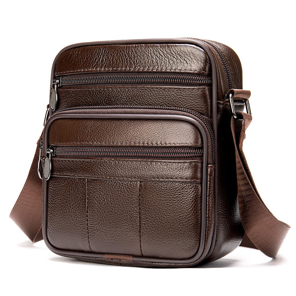 Klassische Designer-Herren-Umhängetasche aus echtem Leder, Business-Tasche für Herren, Sommer-Umhängetasche, hochwertige Umhängetasche, Herren-Reisetasche kaffeebraun