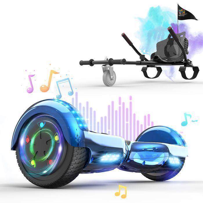 RCB Pack Elektro-Hoverboard Blau + Hoverkart Schwarz – Ideales Geschenk für Kinder