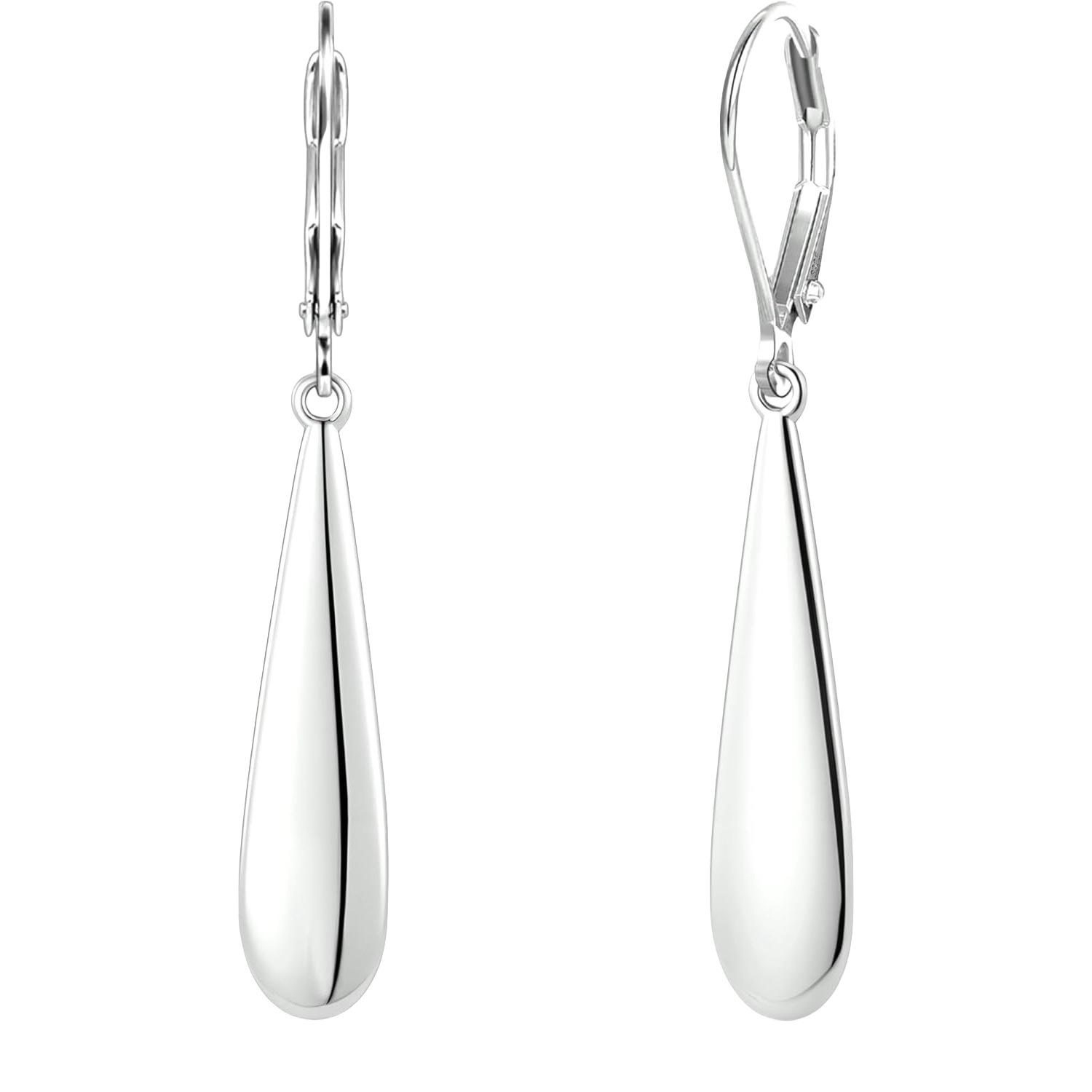 Paar lange Tropfenohrringe, Damenschmuck aus Edelstahl, Accessoires für den täglichen Gebrauch, Party-Accessoires, minimalistischer Schmuck, elegante Ohrringe silber