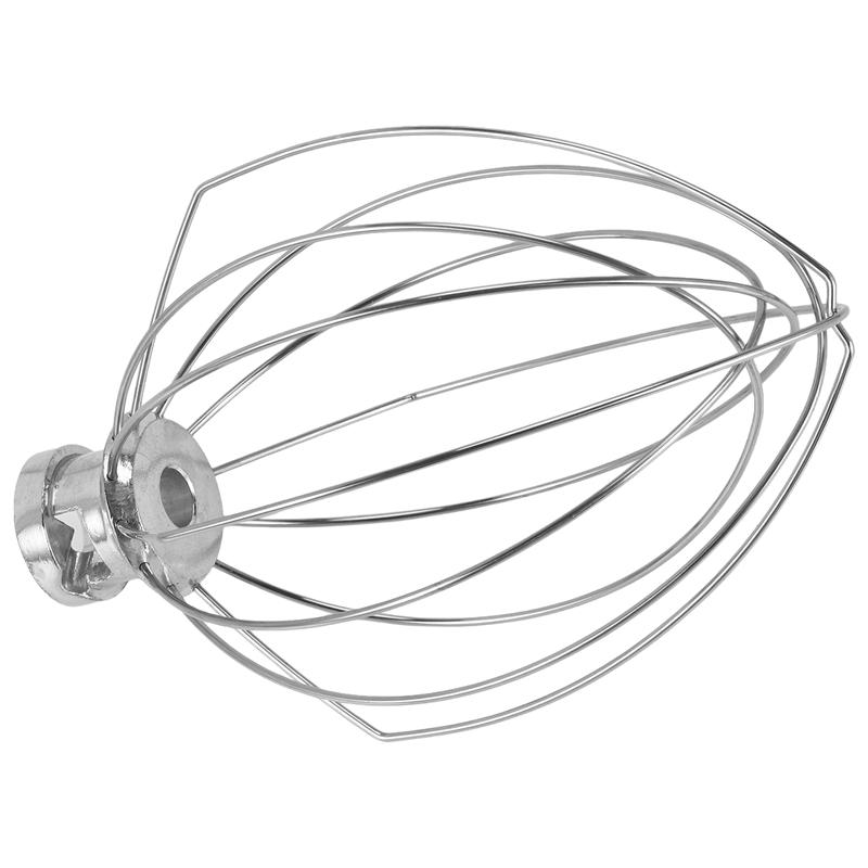 Schneebesen für KitchenAid Küchenmaschine 5QT Lift und 6QT, Schneebesenaufsatz, Ersatz für Eiercremerührer aus Edelstahl silber