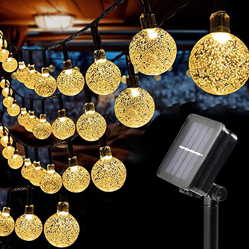 5 m 20 LED-Lichterkette, Solar-Märchenlicht, warmer und wasserdichter Garten im Freien, Hochzeitsdekoration, Weihnachtsbeleuchtung, Urlaubslandschaftsbeleuchtung 5m 20ELD Warm