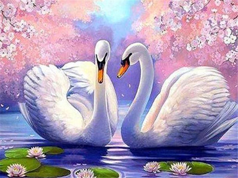 Diamant Stickerei Schwan 5D Diamant Malerei Mosaik Kreuzstich Kit Diamant Malerei voller Bohrer 20*25cm