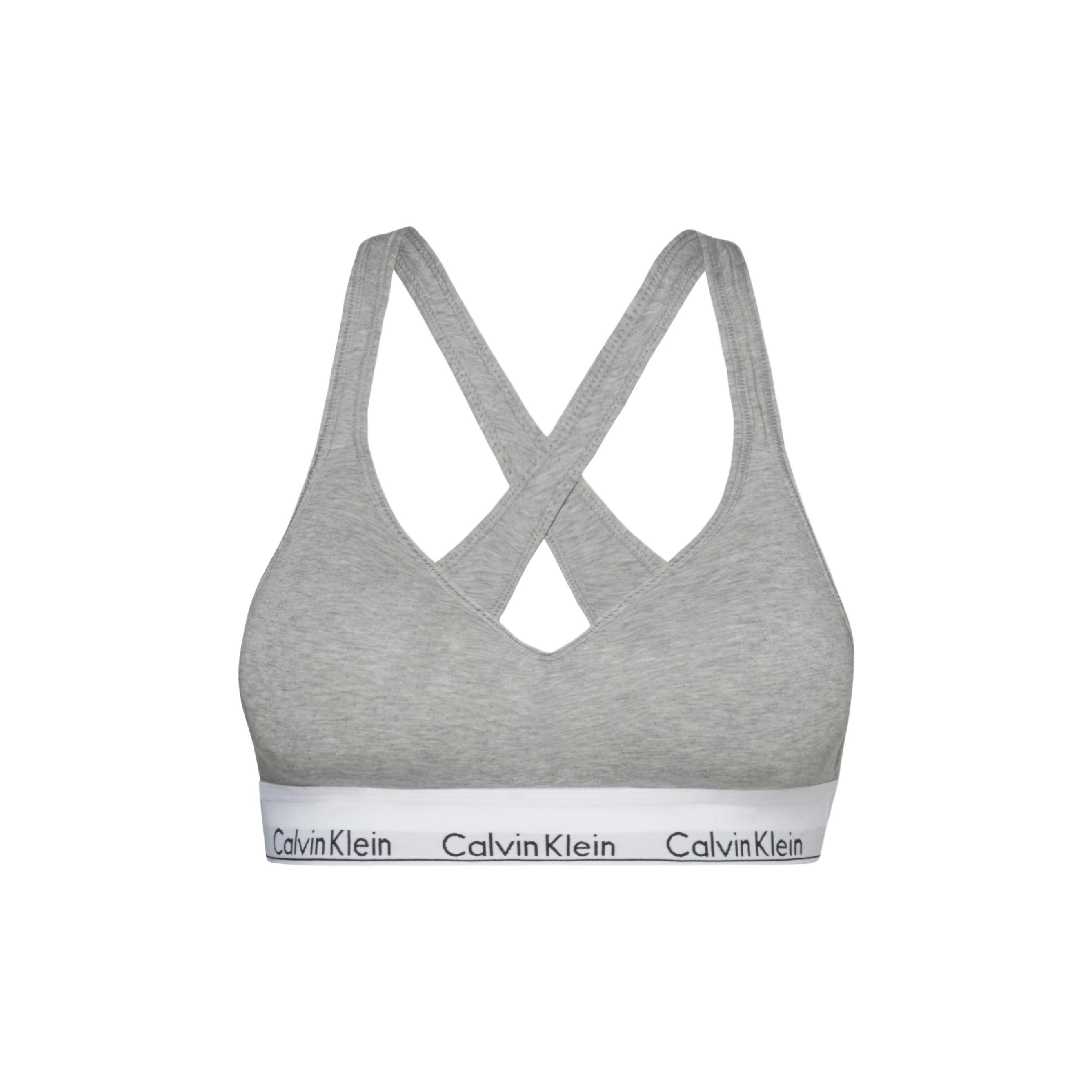 Calvin Klein Solid V-Ausschnitt BH Damen Unterwäsche Grau QF1654-020 XS