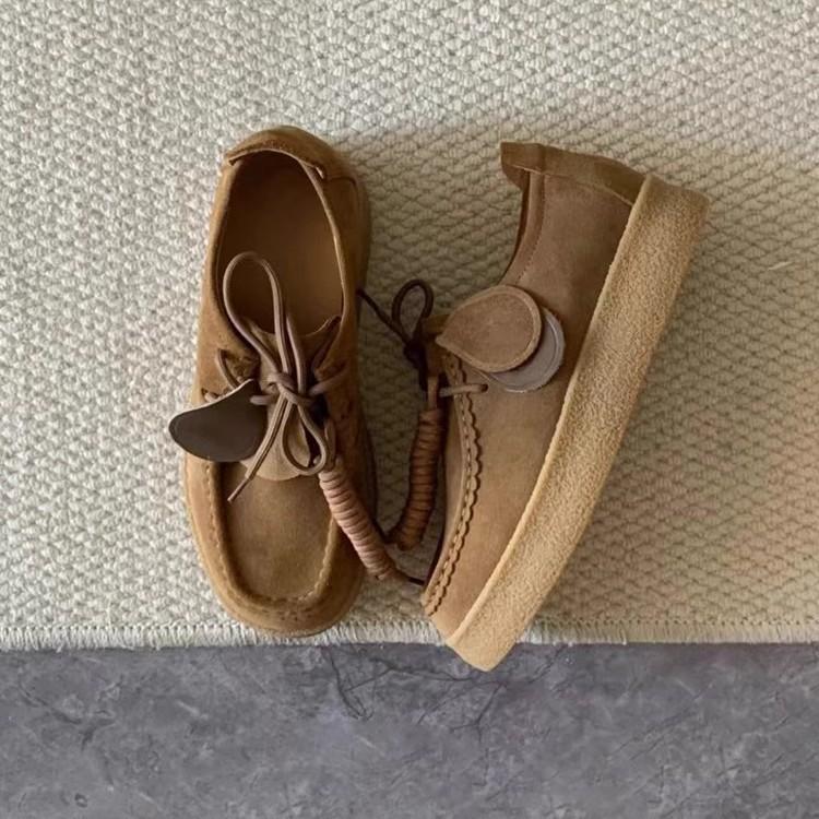 Mode Damen Schuhe Nubukleder Lässige Flache Schuhe Leder Einzelne Schuhe Damen Walking Rutschfest Chaussure Femme Zapatos De Mujer 38 dunkelbraune