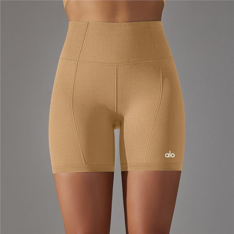 Nordamerika Alo Yoga Hohe Taille Damen Bauchkontrolle Po-Lifting Yoga-Shorts Medium khaki