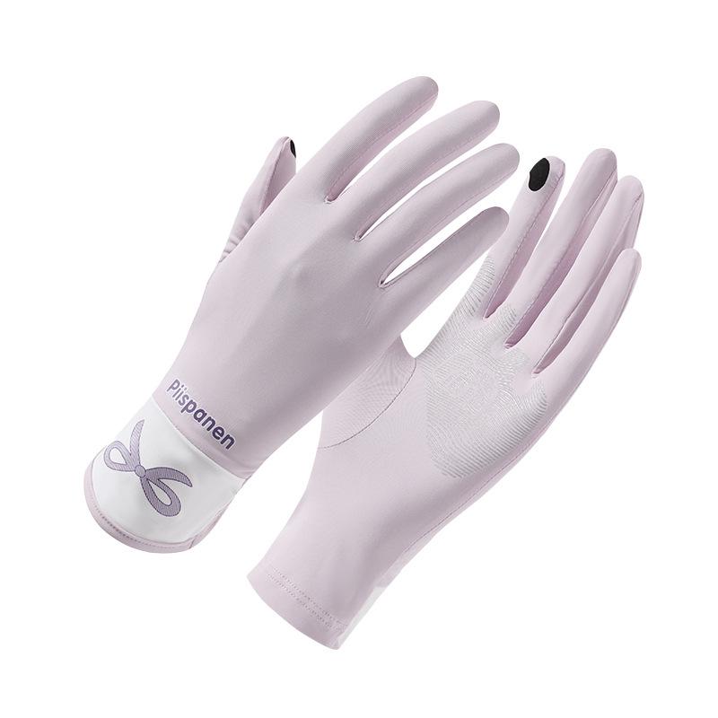 Sonnenschutzhandschuhe für den Sommer Damen UV-Farbschutz Outdoor Touchscreen Anti-Rutsch Fahren Sport Reiten Originalgarn Eis Seidenhandschuhe average size