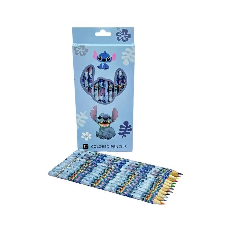 MINISO Neues Stitch Bleistiftset Holzbleistift Schreibstift Lilo & Stitch Serie Schüler Schulanfang Schreibwaren Skizzenstift Geschenk