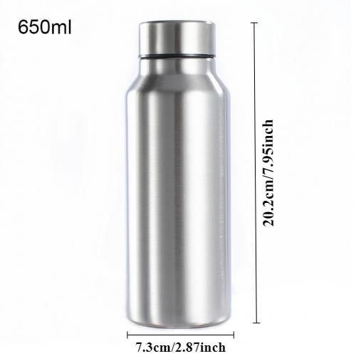 Tragbare Sportwasserflasche Stahl Sportflasche Metallflasche Trinkgeschirr Camping Fitnessstudio Große Kapazität Kessel Outdoor Fahrrad Trinken gray
