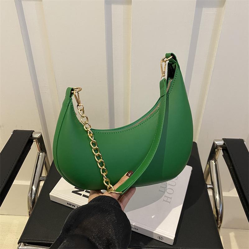 Nischen-Einfarbiges Design Tasche für Damen Neue Trendige Schlichte Personalisierte Achsel-Mondtasche Personalisierte Handtasche Schultertasche