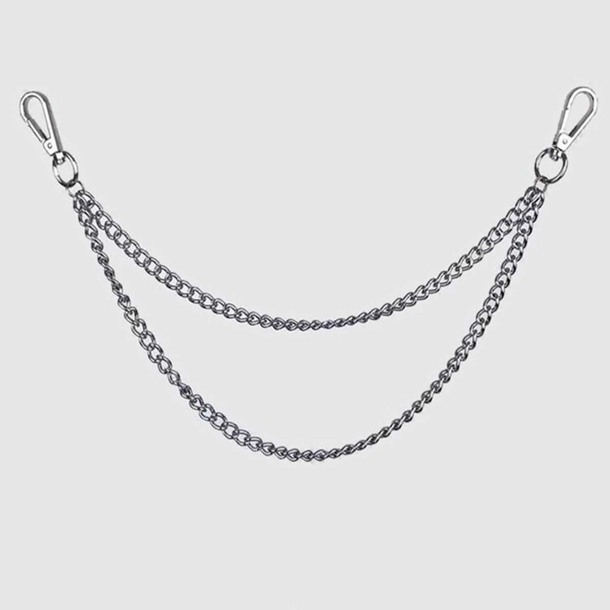 Punk-Stil Metall Mode Taille Kette Jeans Zubehör Anhänger Hip-Hop Vielseitig Hosen Kette silber