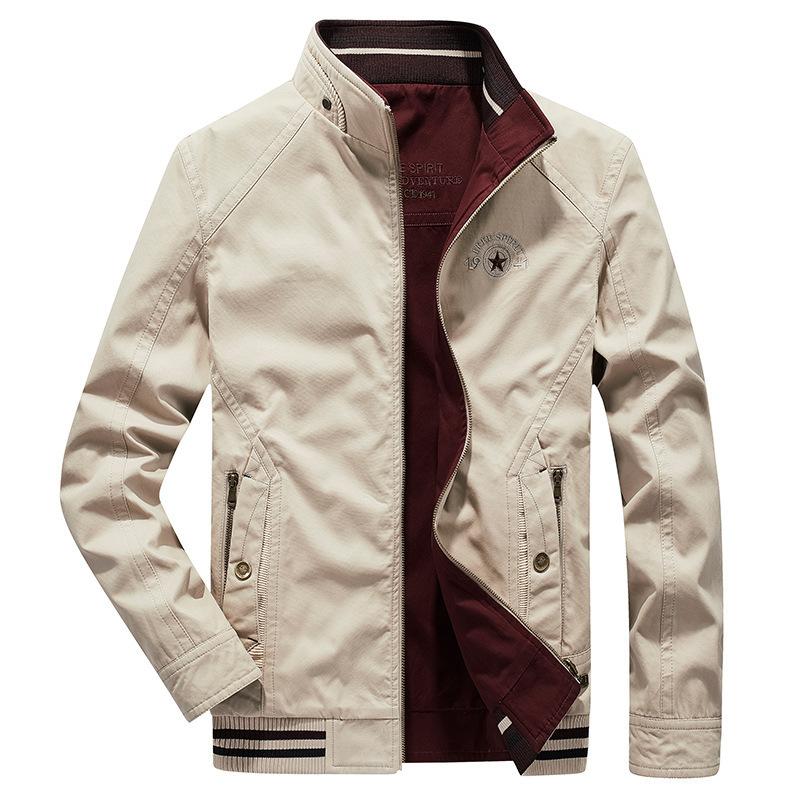Frühling Neue Herren Wendejacke Oberteile Herren Casual Große Größe Stehkragen Herren Wendejacken L