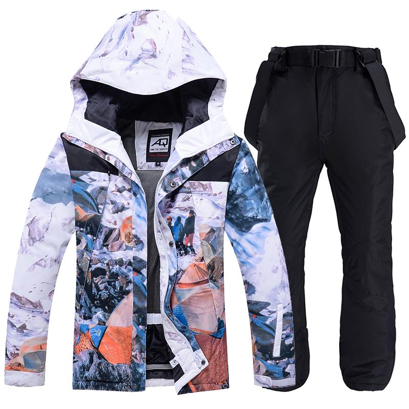 Neuer Skianzug für Herren und Damen, winddicht, wasserdicht, atmungsaktiv, dick, warm, Skifahren, Snowboard-Jacken, Hosen, Winter-Skijacke, Herren-Ski-Set S