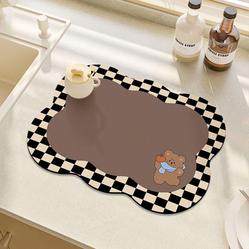 Waschbecken-Absorptionspad, Kieselgur-Küchenarbeitsplatten-Abtropfpad, Waschbecken-Ablagepad 30X40cm11.8X15.7in gray