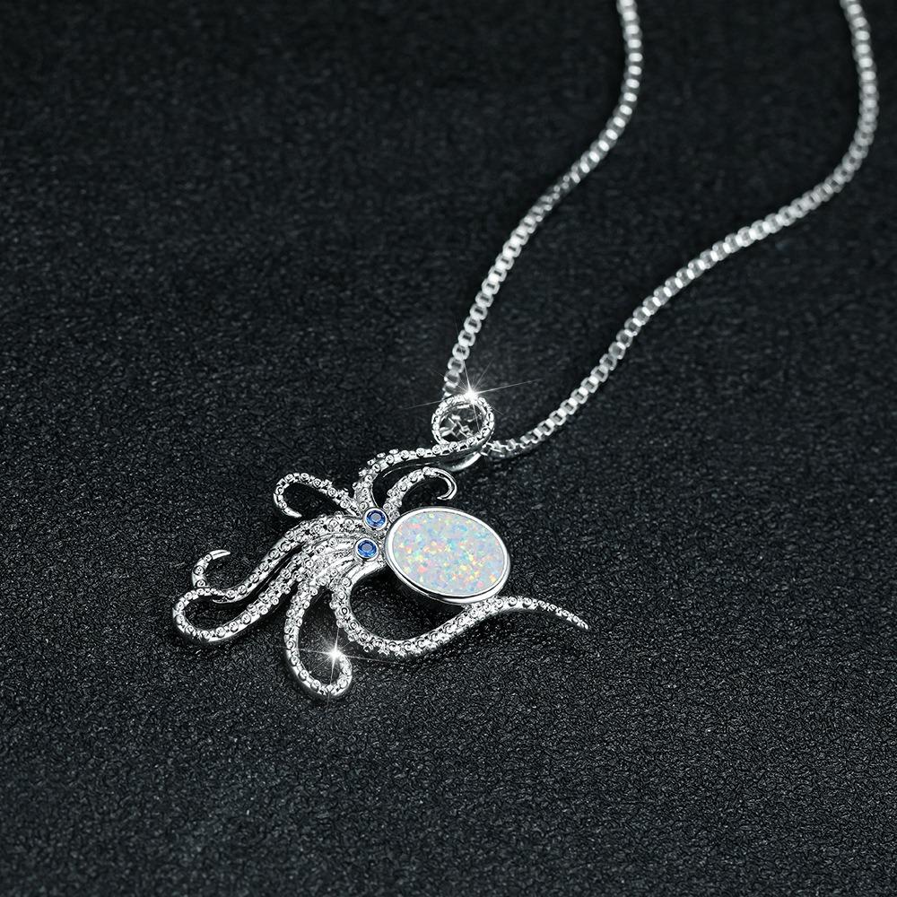Ozean Serie Blau und Weiß Oktopus Oktopus Damen Personalisierte Vielseitige Halskette