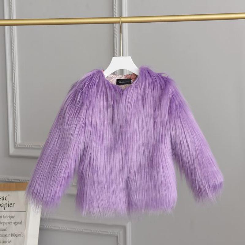 Winter Kinderbekleidung Wolle Pelz Kinder Pelzmantel Damen Kinder Langarm Dicke Kleidung 120cm