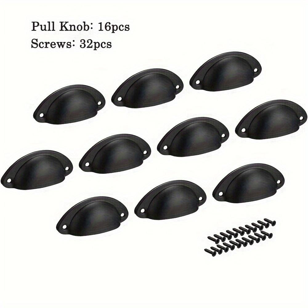 16 Stück Schubladenknöpfe, Schrankknöpfe, Vintage-Schalenknöpfe für Schränke, Kleiderschränke, Kommoden, Badezimmerschränke (Doppellöcher mit Schrauben) 16pcs