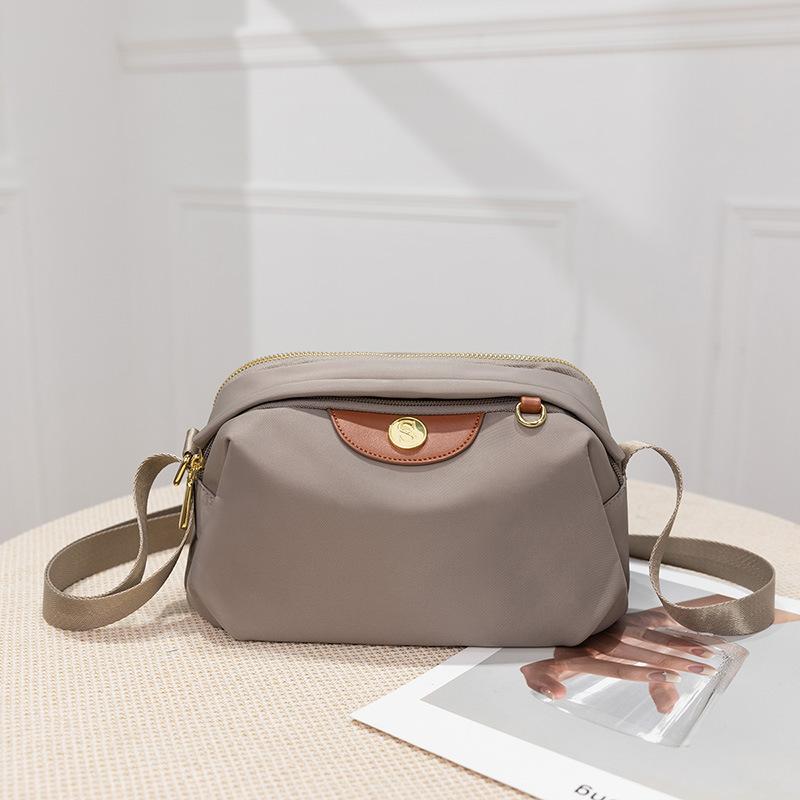 Neue Sommer Oxford Stoff Damen Tasche Schlicht und einfach zu kombinieren Pendler Tasche Große Kapazität Ein Schulter Umhänge Nylon Canvas Tasche gray