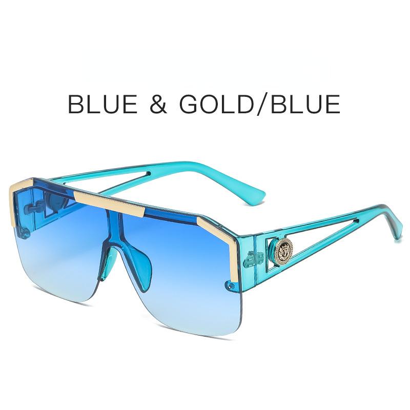 Luxuriöse, übergroße Sonnenbrille, Outdoor-Sonnenbrille für Damen, modische quadratische Sonnenbrille mit Farbverlauf