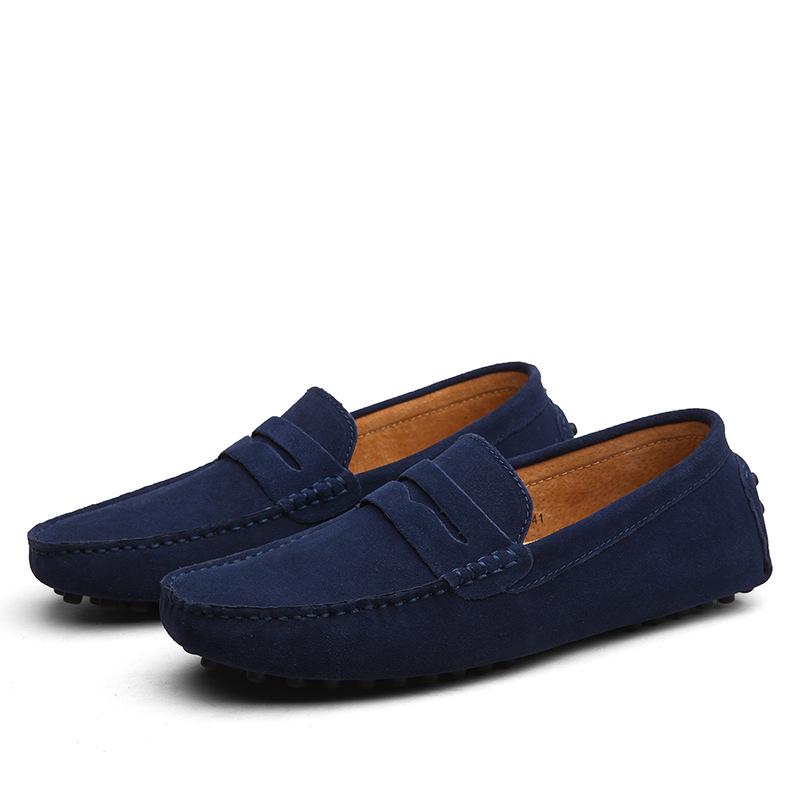 Herren Loafer aus hochwertigem Leder, Freizeitschuhe, Mokassins, Slipper, Herrenschuhe, modische Herrenschuhe, Herrenschuhe, Autofahrerschuhe, Größe 38–49 41 blau