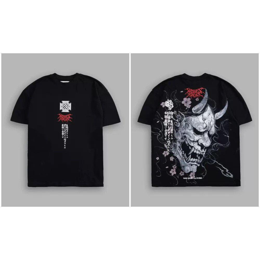 Neues DARCSPORT Wolfskopf Bushido Kurzarm Herren und Damen Oversized Yk2 Amerikanischer Sport und Freizeit Locker Bedrucktes Baumwoll-T-Shirt XL elfenbein