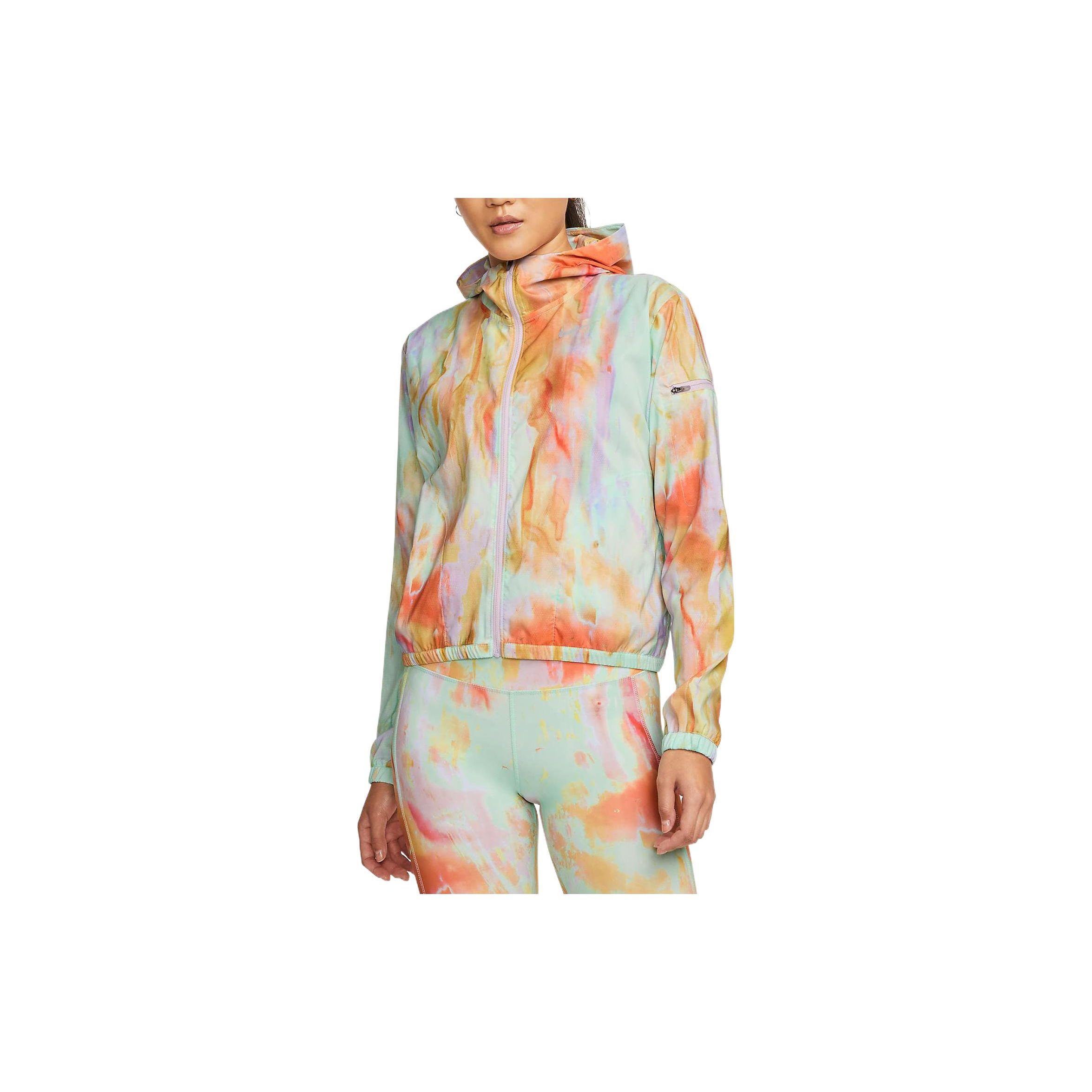 Nike Leichte Kapuzenjacke mit Reißverschluss im Batik-Effekt für Damen Jacken Foam-Mintgrün DM7712-379 S