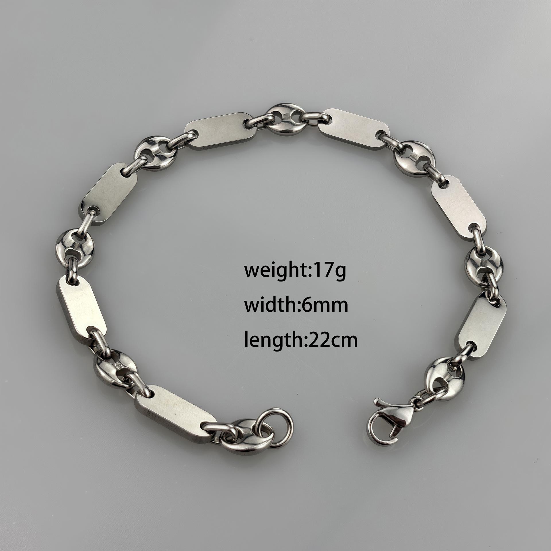 Handgefertigte Kaiserliche Kette Modeschmuck Halskette - Großloch Glatt Edelstahl Stainless Steel
