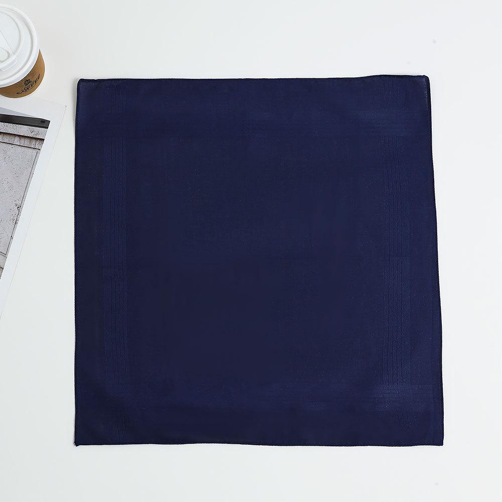 Herren 40cm Einfarbig & Gestreift Baumwolltaschentuch-Set für Anzüge 40x40 cm navy blau