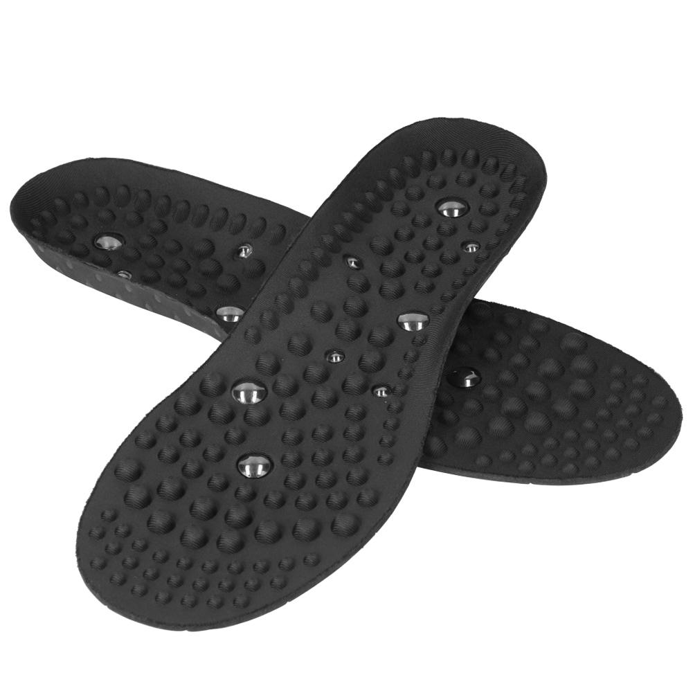 Fuß-Magnettherapie-Massage-Einlegesohlen, atmungsaktive Schuh-Fuß-Schmerzlinderungs-Massage-Einlegesohlen(L 45‑47 Schwarz) schwarz
