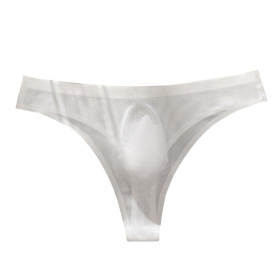 Herren Slips Hohe Elastizität Passform Enger Schnitt Buchstabenprint Slips Sexy Sport Fitnessstudio Dünne Eis Seide Nahtlose Unterwäsche XXXL weiß