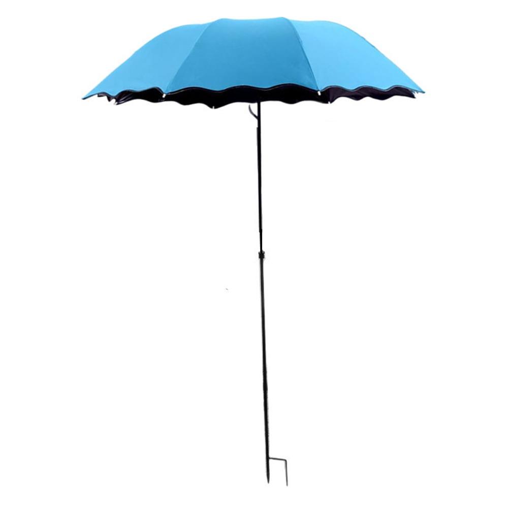 95cm Großer Pflanzen Sonnenschirm Wetterfestes Tuch Faltbarer Sonnenschirm Angel Schirm Blumentopf blau