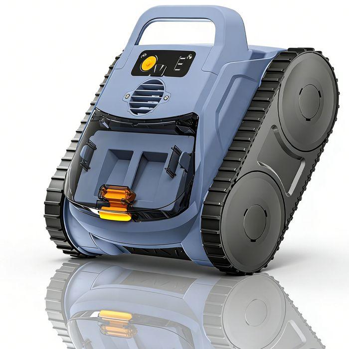 Kabelloser Poolroboter, 180 Min. & 200 m² Autonomie, Reinigung von Boden, Wänden und Wasserkante, Starke Saugkraft Blau blau