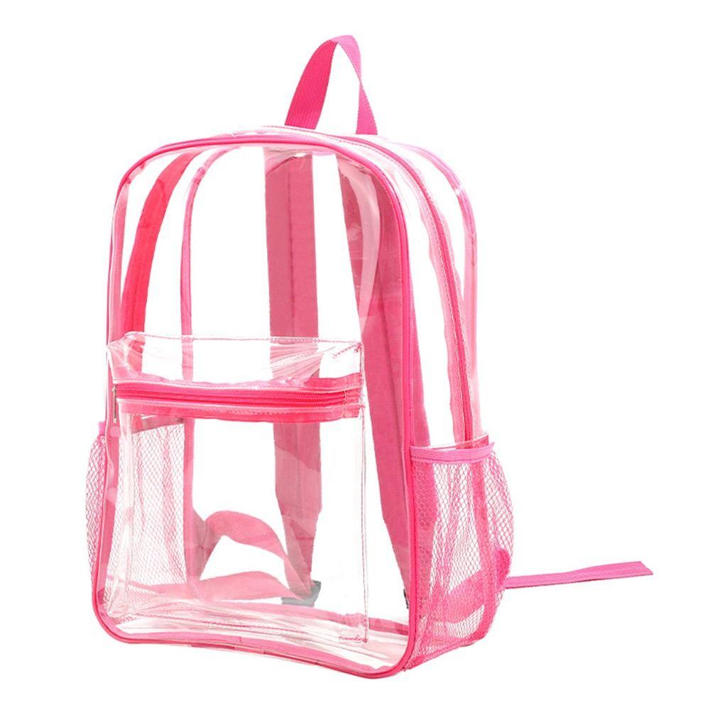 Transparenter Rucksack mit großer Kapazität, luxuriöser Designer-Sichtrucksack, PVC-Rucksack, Outdoor-Sport hellrosa
