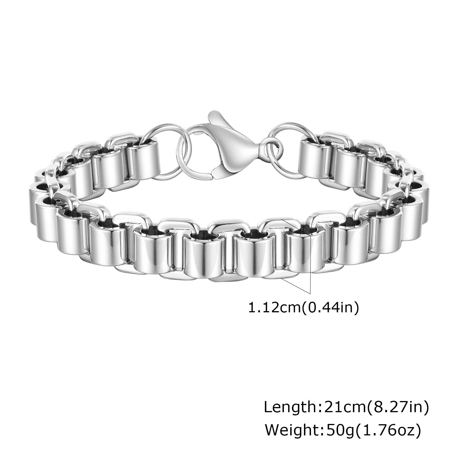 Vnox Schwere Breite Fahrrad Fahrrad Gliederkette Armbänder für Männer, Punk Edelstahl Armband, Kreativer Männerschmuck white