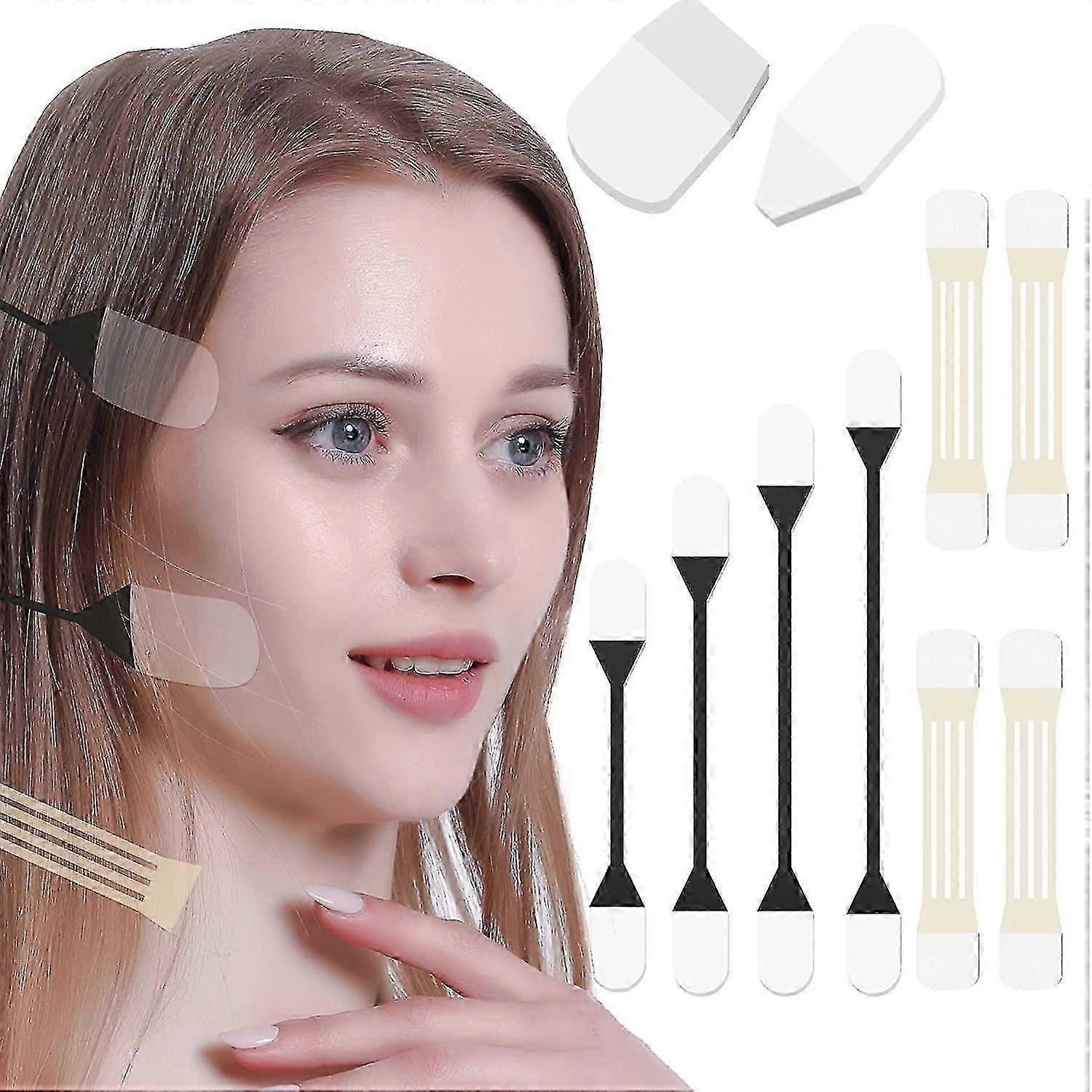 4 Bänder 20 Tapes Face Lifting Tape, Ultra-dünne Unsichtbare Face Lift Aufkleber Face Tape Für Sofortiges Gesicht, Verstecken von Gesichts- und Halsfalten V-Gesicht Straffung L