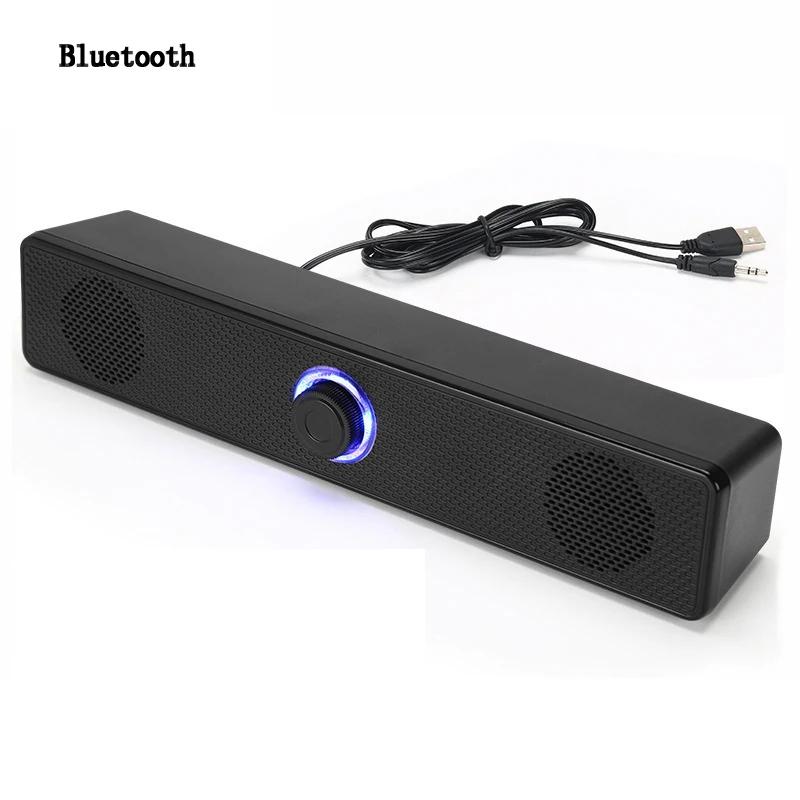 PC-Soundbar, kabelgebundener und kabelloser Bluetooth-Lautsprecher, USB-betriebene Soundbar für TV, PC, Laptop, Gaming, Heimkino, Surround-Audiosystem schwarz