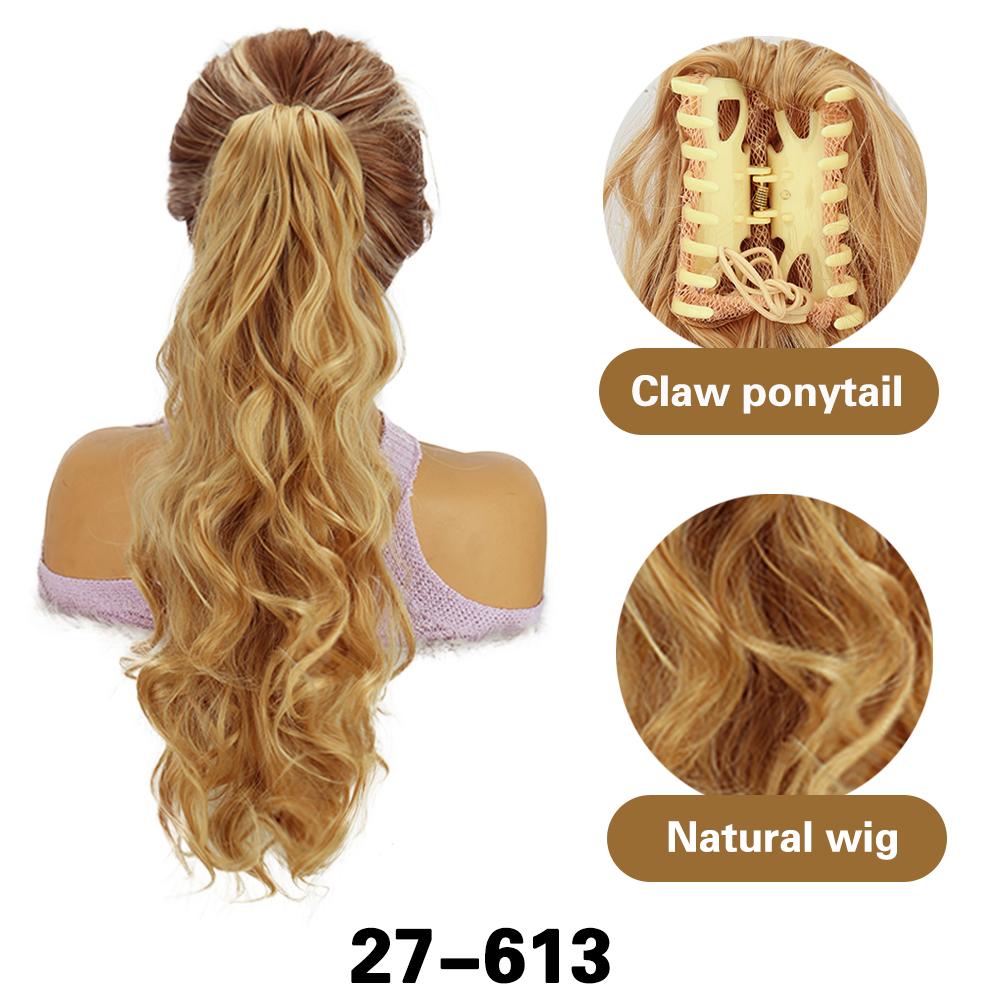 XINRAN Klauen-Pferdeschwanz Synthetischer Langer Gewellter Pferdeschwanz Perücken-Extensions Kordelzug-Pferdeschwanz Hochtemperatur-Faser Für Frauen Cosplay Party-Kleidung 50cm