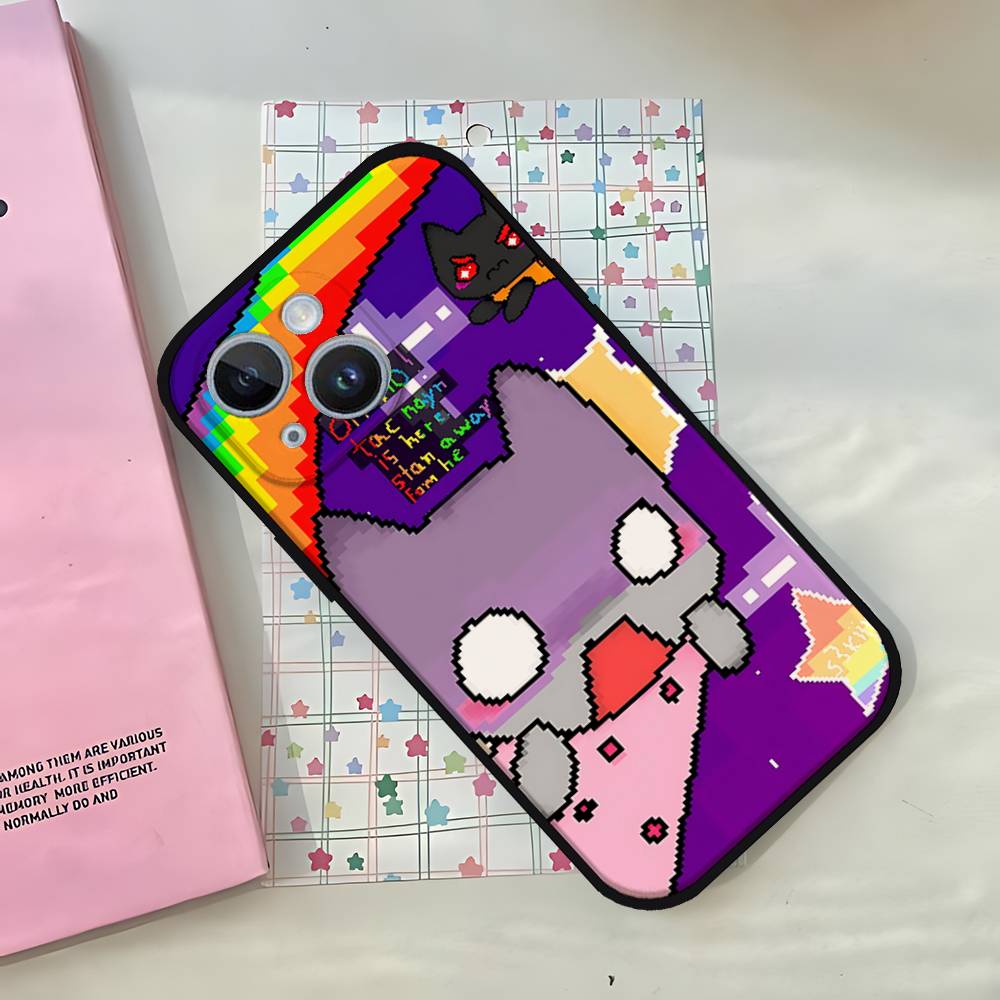 Süße Lustige N-nyan Katze Handyhülle Handyhülle Für IPhone 17,16,15,14,13,12,11,Pro,Plus,Mini Weiche Schwarze Hülle iphone17