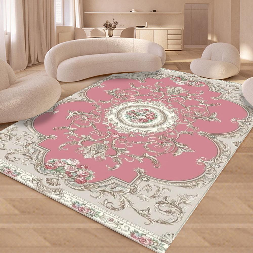 Vintage Rustikaler Teppich Shabby Rose Teppiche Luxuriös Weich Elegant Traditionelle Teppiche Floraler Bodenteppich Zuhause Wohnzimmer Schlafzimmer Matten 80*120cm
