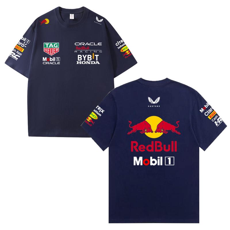 2026 Sommer F1 Rennanzug Red Bull Vestapan Team Uniform Kurzarm T-Shirt Rundhals T-Shirt 3XL navy blau