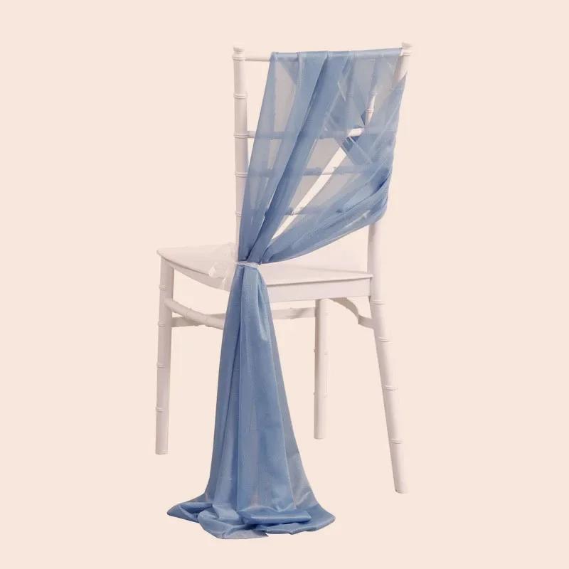 10/50 Stück 17x250cm Glänzende Chiffon-Stuhlschärpen Set Schärpe Gaze Hochzeit Stuhlhussen Band Hochzeit Party Gang Stuhl Dekoration 50pcs