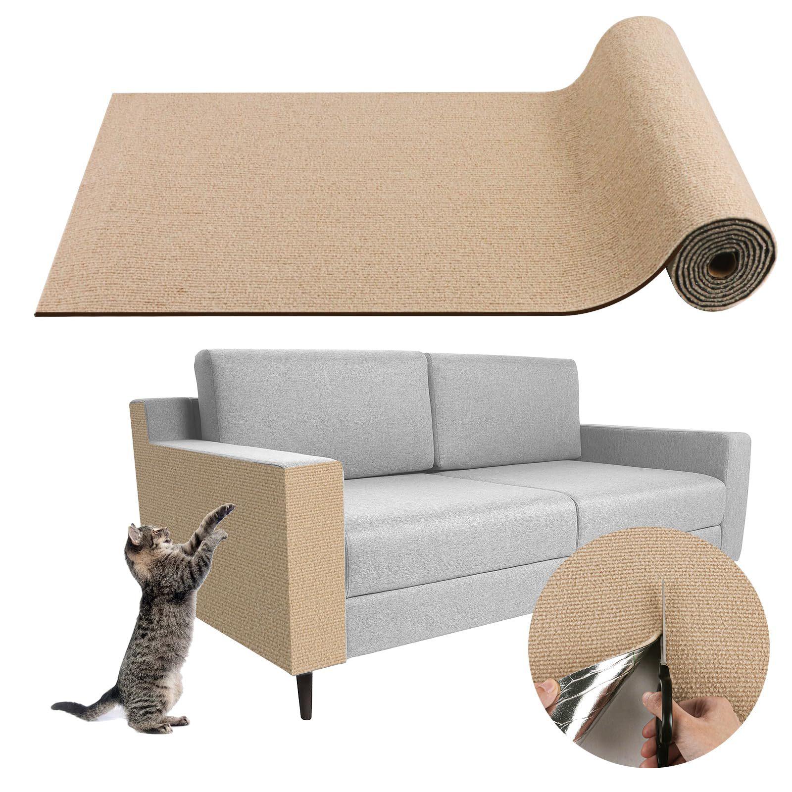 Anti Cat Scratch Sofa Schutz Abdeckung Cat Scratch Matten Selbstklebende Wand Sofa Aufkleber Für Katzen Krallen Schleifen Kätzchen Spielzeug 40cm*200cm khaki